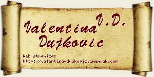 Valentina Dujković vizit kartica